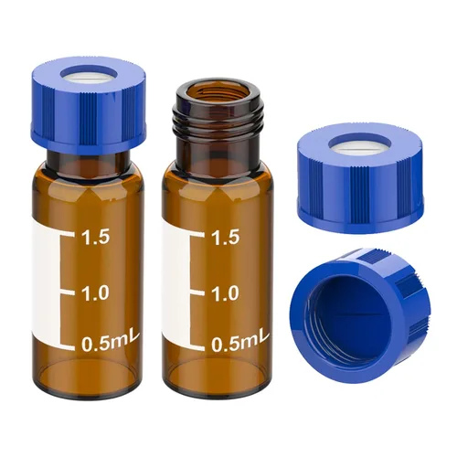 Vista 13 de Membrane Solutions Viales de muestreo automático, viales de HPLC de 0.1 fl oz, viales de ámbar de laboratorio 9-425 con punto de escritura