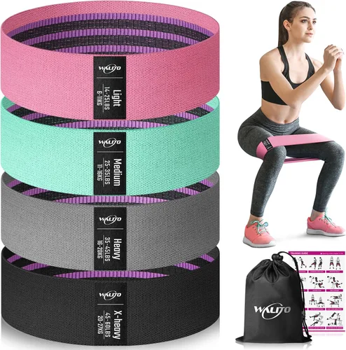 Vista 8 de WALITO Bandas de Resistencia para Entrenamiento, Bandas de Ejercicio de Tela para Piernas y Glúteos, Bandas de Entrenamiento para Mujeres y Hombres