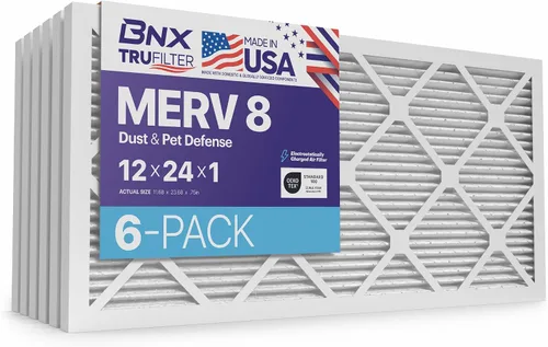 Vista 51 de BNX TruFilter - Filtro de aire MERV 8 de 10 x 10 x 1 pulgadas (paquete de 6) – Fabricado en Estados Unidos – Defensa contra polvo y mascotas