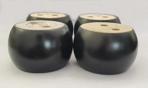 Vista 5 de Patas redondas de madera para muebles de sofá de 2 pulgadas, patas redondas negras de 2 pulgadas de alto, reemplazo para sofá/sofá/otomana/sofá