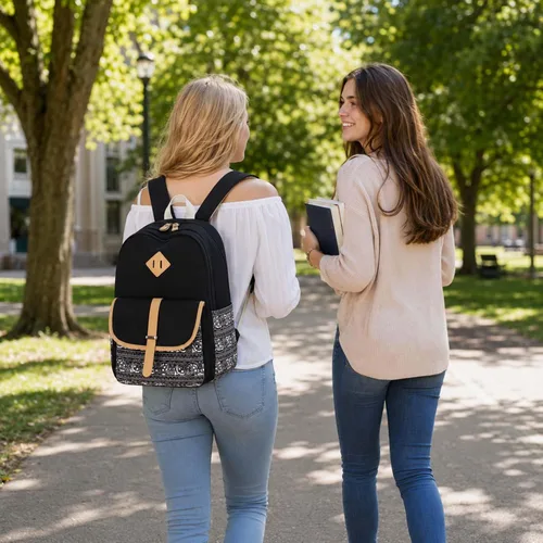 Vista 8 de Leaper - mochila escolar para niñas, mochila informal, bolsa de viaje con bolsillos laterales