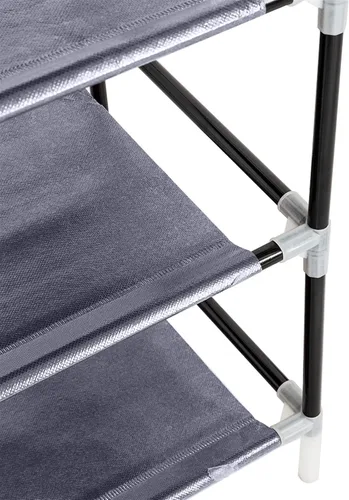 Vista 7 de BNSPLY Zapatero de tela no tejida de 10 niveles, estante grande para zapatos con cubierta a prueba de polvo, 2 bolsillos laterales organizador