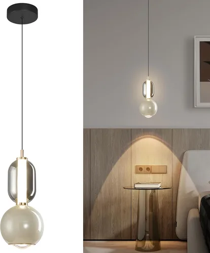 Vista 9 de Lámpara Colgante Moderna, Iluminación Colgante LED Regulable en Negro, Luces Colgantes Ajustables para Isla de Cocina, Comedor, Dormitorio, Bar