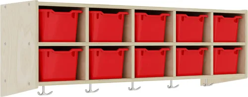 Vista 12 de ECR4Kids - armario de abedul de 10 secciones para colgar, 2, Color Variado, 1
