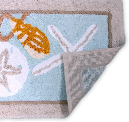 Vista 4 de Avanti Linens - Alfombra de baño, suave y absorbente, accesorios de baño inspirados en la playa (colección Seaglass, 20 x 30 pulgadas)