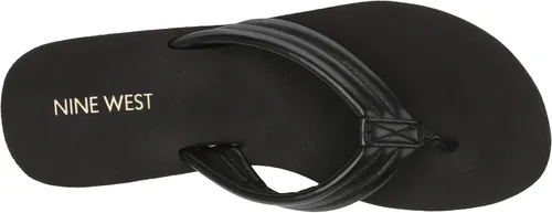 Vista 5 de NINE WEST Sandalias de cuña Spins para mujer, Negro