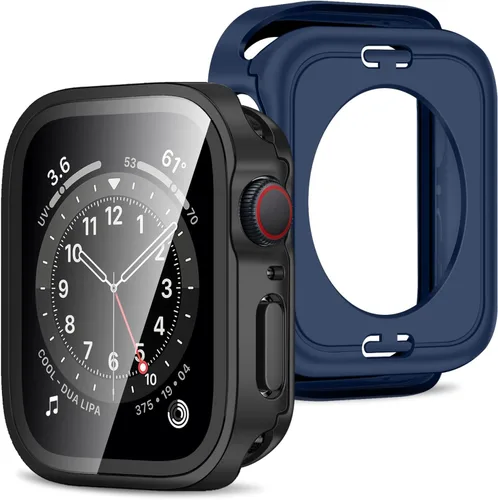 Vista 27 de Amizee 2 en 1 Estuche [Paquete de 2] Compatible con Apple Watch SE 3/2/1 Series 6/5/4 40mm con Protector de Pantalla Integrado, Cubierta Protectora