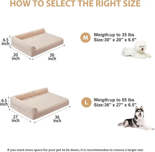 Vista 5 de BFPETHOME - Camas ortopédicas para perros grandes - Sofá para perros impermeable con funda extraíble y lavable, cama grande para mascotas con forro