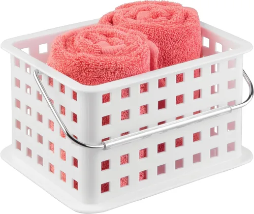 Vista 12 de iDesign - Organizador de ducha pequeño con asa, organizador de ducha portátil para dormitorio o baño, paquete de 3, color rosa
