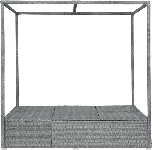 Vista 9 de Harper & Bright Designs Tumbona ajustable para exteriores con dosel, silla reclinable multiposición con cojín extraíble, tumbona de ratán resistente
