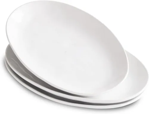 Vista 8 de Platos de porcelana para servir, bandejas grandes de 12 pulgadas, platos ovalados para aperitivos de postre, carne/entretenimiento/fiesta, juego