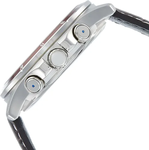 Vista 3 de Casio #MTP1374L-7A1V Reloj estándar de cuero multifunción con esfera gris, plateado, Movimiento de cuarzo