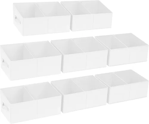 Vista 41 de DIMJ Contenedores de almacenamiento trapezoidales para ropa, 4 paquetes organizadores de armario y cestas de almacenamiento, cestas plegables