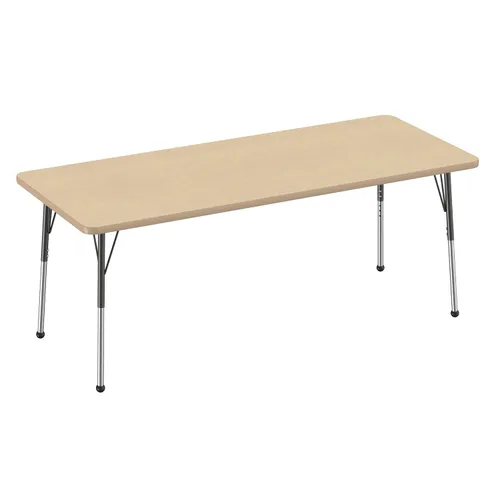 Vista 58 de FDP - Mesa rectangular para actividades escolares y de oficina (24 x 36 pulgadas), patas estándar con deslizadores giratorios, altura ajustable