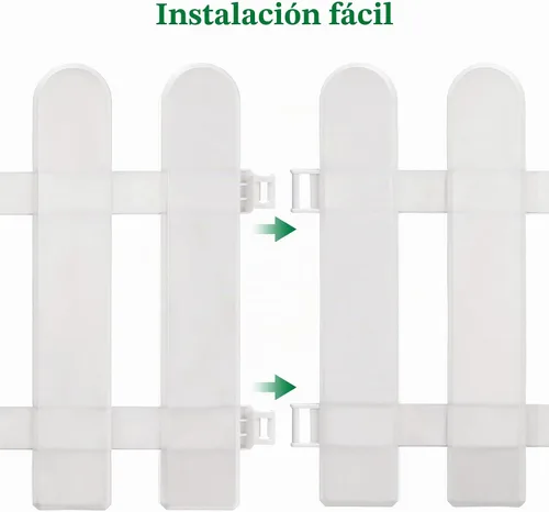 Vista 6 de 2 piezas de plástico blanco borde de valla de jardín con base de cabeza redonda para macizos de flores y decoración de interiores