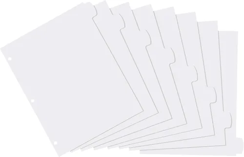 Vista 8 de Avery Big Tab Write & Erase - Separadores de plástico duraderos para carpetas de 3 anillas, juego de 8 pestañas, blanco, 1 juego (16371)