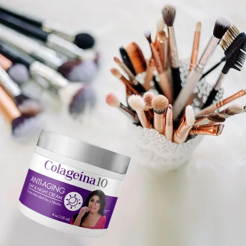 Vista 3 de Colageina 10 Crema Antienvejecimiento de día y de noche, Crema facial, Ayuda a hidratar y suavizar la piel, Suaviza las líneas de expresión, 120 ml