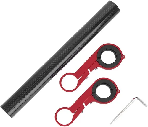 Vista 6 de BORDSTRACT Extensor de manillar doble para bicicleta, estante de extensión de manillar de aleación de aluminio, soporte de luz de mesa de código