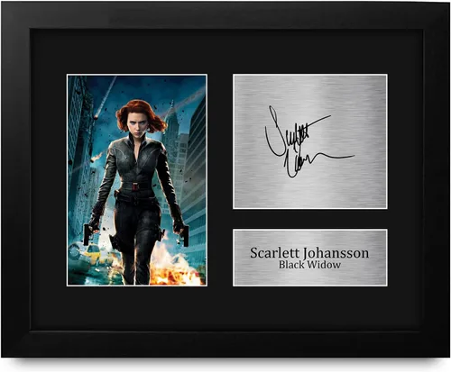 Vista 7 de HWC Trading Scarlett Johansson Black Widow Avengers - 16 x 12 pulgadas (A3) Impreso de regalos firmados con autógrafo para fanáticos de recuerdos