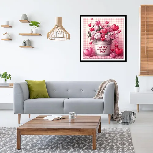 Vista 2 de EOBROMD Kit de pintura artística de diamantes de flores, pinturas de diamantes de perforación completa para adultos principiantes, pintura