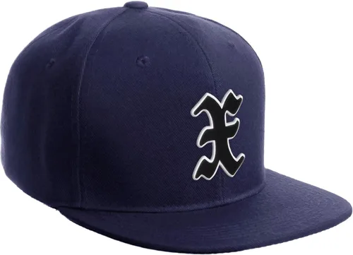 Vista 310 de Daxton Gorra clásica con visera de billete plano con letras del alfabeto inglés antiguo de la A a la Z