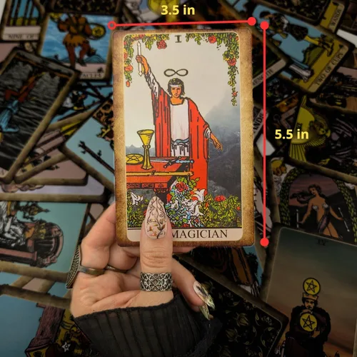 Vista 2 de Witchy Cauldron Baraja de cartas de tarot grande - Tarot gigante extragrande de 3.5 x 5.5 pulgadas con guía - Gran obra de arte vívida, RWS clásico