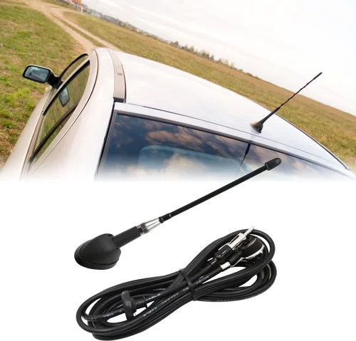 Vista 2 de uxcell Antena universal de radio FM AM de montaje en techo para vehículo de coche negro