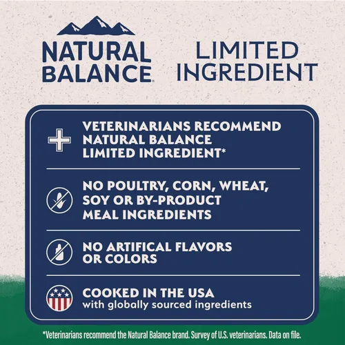 Vista 5 de Natural Balance Alimento seco para cachorros de ingredientes limitados con granos saludables, receta de cordero y arroz integral, 4 libras
