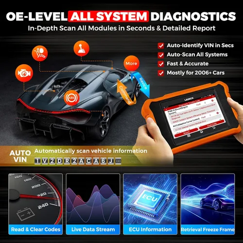 Vista 3 de LAUNCH Creader Elite V3.0 para escáner Land Rover Jaguar OBD2, herramienta de diagnóstico bidireccional de sistemas completos 2026, CAN-FD y DOIP