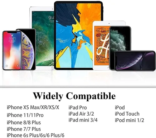 Vista 5 de [Certificado MFi de Apple] Paquete de 2 adaptadores Lightning a 2 Lightning para iPhone, Dual Lightning AUX + adaptador de carga, divisor de cable