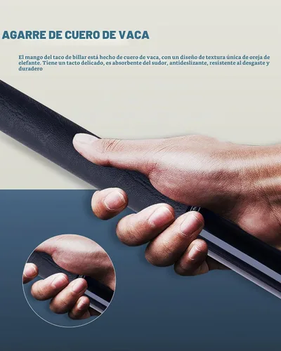 Vista 9 de KONLLEN Carbon Fiber Pool Cue, Low Deflection Shaft with Pro Taper 1.0 Taco negro