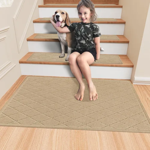 Vista 2 de Stair Treads for Wooden Steps Indoor, KOOTETA 1 Pack 20" X 32" Non Slip