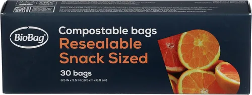 Vista 13 de BioBag Bolsas de almacenamiento de alimentos resellables 100% compostables certificadas, 20 unidades, cuartos de galón, perfectas para refrigerador