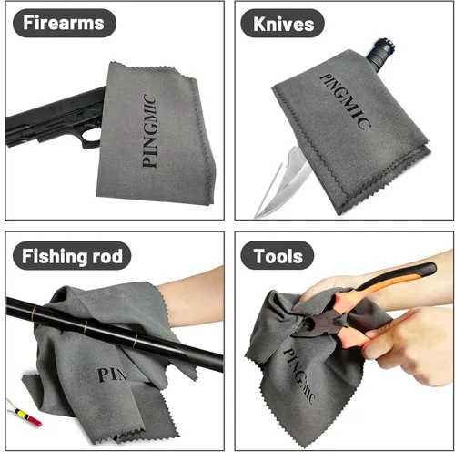 Vista 7 de Paño de silicona para pistola de 12 x 12 pulgadas, paño de limpieza de pistola sin pelusas, toallitas de limpieza de pistola con trapos de limpieza