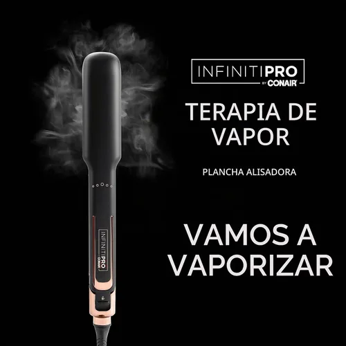 Vista 2 de INFINITIPRO by Conair Steam Therapy Plancha plana, plancha de pelo de 1 1/2 pulgadas