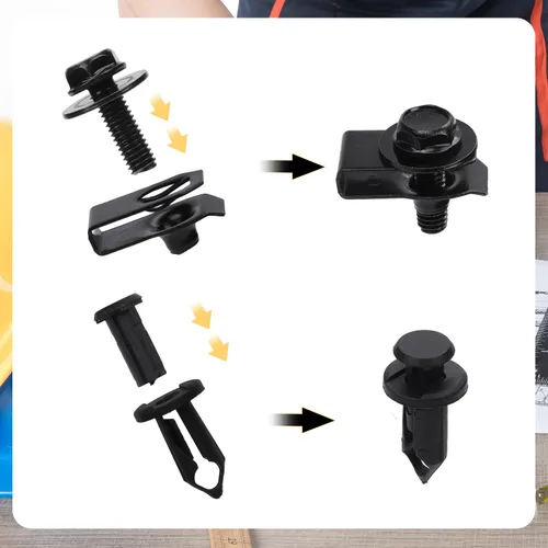 Vista 5 de Tornillos de cuerpo de protección contra salpicaduras para motor, 35 piezas, tornillos de guardabarros y clips para el cuerpo, clips de parachoques