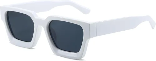 Vista 157 de AIEYEZO Gafas de sol cuadradas para mujeres y hombres, gafas de sol cuadradas con montura gruesa, estilo de diseñador simple