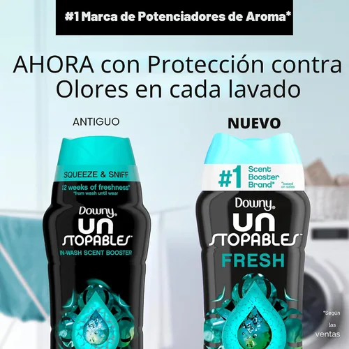 Vista 5 de Downy Unstopables - Perlas potenciadoras de aroma para lavar la ropa, frescas, 18.2 onzas