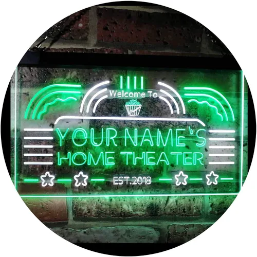 Vista 24 de ADVPRO Letrero de neón LED de un solo color personalizado para cine en casa, decoración de año establecido, 12 x 8.5 pulgadas, st4s32-ph1-tm-b Azul