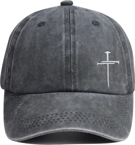 Vista 2 de HHNLB Sombreros de Jesús para hombres y mujeres, gorra de béisbol cristiana de algodón bordado ajustable