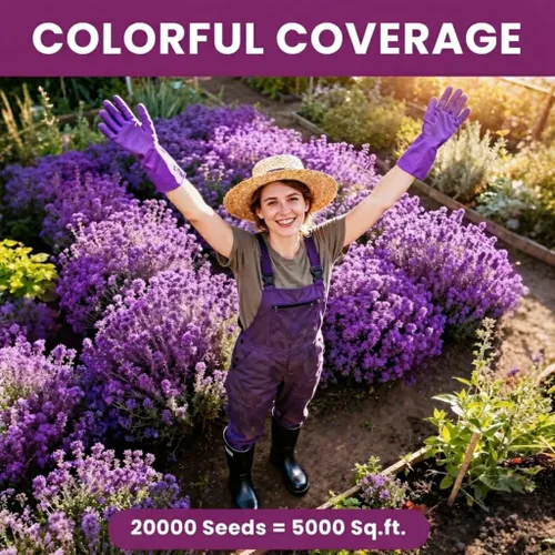 Vista 3 de 20000+pcs Semillas de tomillo rastrero para plantar – Flores de cobertura de suelo sin transgénicos – 10g Semillas de hierbas comestibles