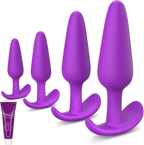 Vista 11 de Juego de enchufe anal para principiantes, 4 formas de silicona para los glúteos, juguete sexual para entrenamiento anal, juguete sexual para adultos
