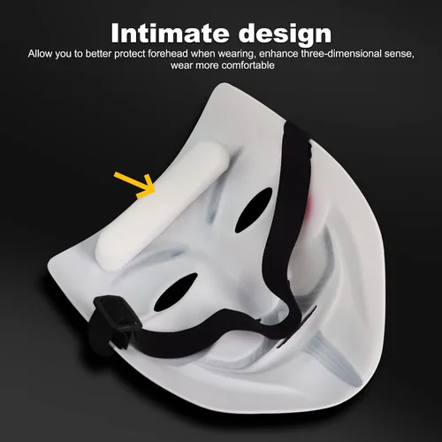 Vista 4 de AndTree Máscara en V para vendetta para Halloween disfraz de cosplay máscara de máscaras bar fiesta máscara unisex