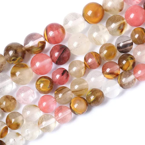 Vista 98 de 100 cuentas de piedra multicolor natural de 0.236 pulgadas (0.236 in), cuentas espaciadoras sueltas redondas para hacer pulseras, collares, aretes