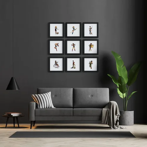 Vista 8 de Trends International Gallery Pops DC Comics Bombshells - Harley Quinn - Póster de pared de Arlequín, 12 x 12 pulgadas, versión enmarcada en negro