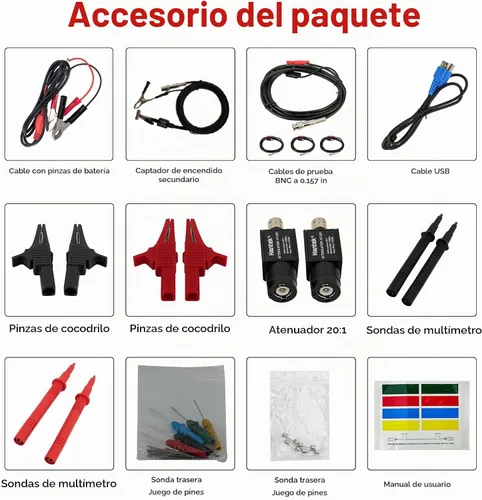 Vista 5 de LAUNCH X-431 Osciloscopio O2-2 Scopebox Analizador de 4 Canales Scopebox Digital Tester con Puerto USB