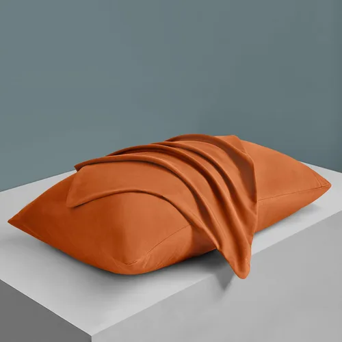 Vista 6 de MILVOWOC - Fundas de almohada de microfibra cepillada, naranja quemado, 20 x 26 pulgadas Juego de 2 piezas, cierre de sobre antideslizante