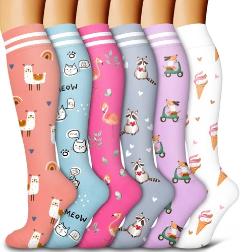 Vista 46 de Bluemaple Paquete de 6 calcetines de compresión de cobre para mujeres y hombres, el mejor apoyo para médicos, correr, enfermería, atletismo