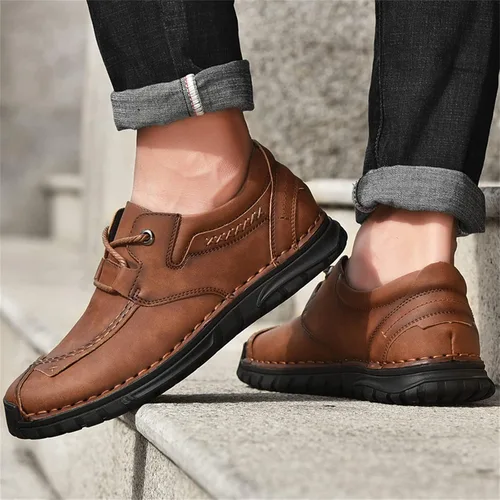 Vista 5 de Zapatos casuales para hombre, zapatos de cuero para hombre, mocasines Oxford, zapatos de trabajo de moda, negocios, oficina, vestido de trabajo
