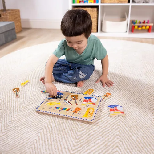 Vista 8 de Rompecabezas de clavijas, instrumentos musicales con sonido, de madera, Melissa & Doug (8 piezas)